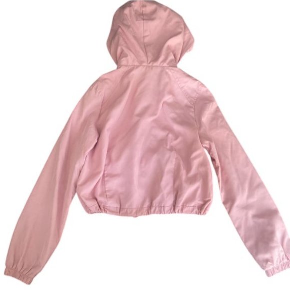 Bershka flamingo pink zip hoodie windbreaker jacket size L - Picture 4 of 5